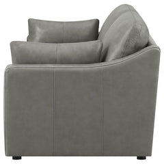 Grayson - Leather Upholstered Sloped Arm Loveseat - Gray