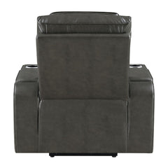 Taddeo - Power Motion Recliner With Power Headrest, USB, Wireless Charger & LED - Dark Gray