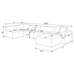 Freddie - Upholstered Modular Sectional Sofa