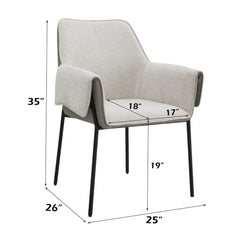 Jirina - Arm Chair (Set of 2) - Beige Chenille