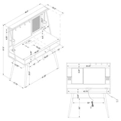 Jessie - Writing Desk With Whiteboard And USB - Black