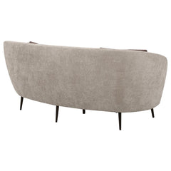 Ellorie - Upholstered Channel Back Curved Loveseat - Beige