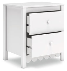 Hallityn - White - Two Drawer Night Stand