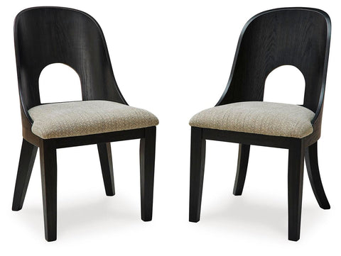 Rowanbeck - Dining Upholstered Side Chair (Set of 2) - Gray / Black