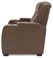 High Impact - Tobacco - Power Reclining Loveseat With Console / Adj Hdrst