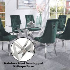 Dekel - Dining Table - Clear Glass & Stainless Steel