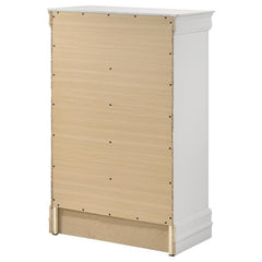 Louis Philippe - 5 Drawers Bedroom Chest - White