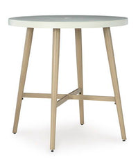 Seton Creek - Beige - Round Bar Table With Umbrella Option