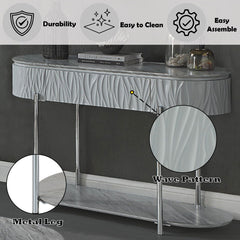 Yukino - Sofa Table - Gray High & Chrome