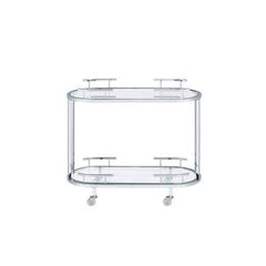 Piffo - Serving Cart - Clear Glass & Chrome Finish