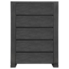 Lorenzo - 5-Drawer Bedroom Chest - Dark Gray