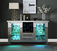 Noralie - Wine Cabinet - Mirrored & Faux Diamonds - 36"