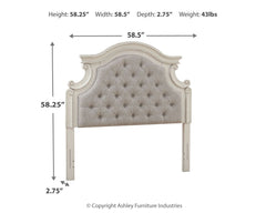 Realyn - Chipped White - Full Uph Panel Headboard