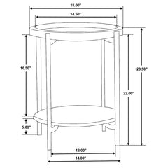 Adhvik - Round Table With Marble Shelf