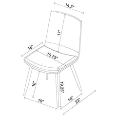 Ortega - Upholstered Dining Side Chair (Set of 2) - Coffee