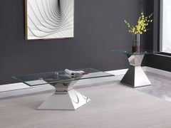 Jenny - Glass Top Stainless Steel Coffee Table - Chrome