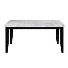 Hussein - Dining Table With Marble Top - Marble & Black Finish