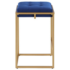 Nadia - Upholstered Backless Counter Stool (Set of 2) - Blue