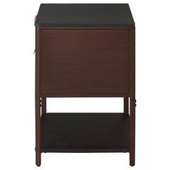 Zimmerlee - 2-Drawer Side Table with Shelf - Rust Brown