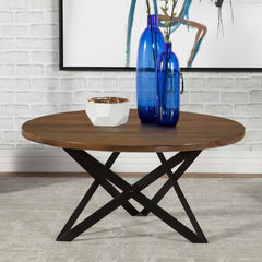 Zack - Round Coffee Table - Smokey Gray And Black