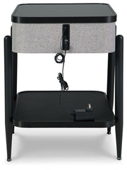 Jorvalee - Gray / Black - Accent Table with Speaker