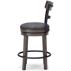 Caitbrook - Gray - UPH Swivel Barstool