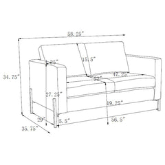 Tilly - Upholstered Track Arm Loveseat - Sage