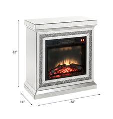 Noralie - Fireplace - Mirrored & Faux Diamonds - 32"