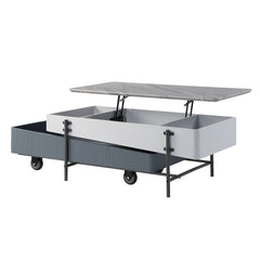 Wilkins - Coffee Table With Lift Top - Gray & White High Gloss