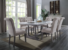 Yabeina - Dining Table - Marble Top & Gray Oak Finish