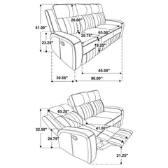 Raelynn - Upholstered Reclining Sofa Set