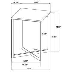 Tobin - Square Marble Top End Table - White And Black