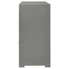 Ives - 6-Drawer Dresser Cabinet - Gray High Gloss