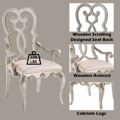Esteban - Arm Chair (Set of 2) - Ivory Velvet & Antique Champagne