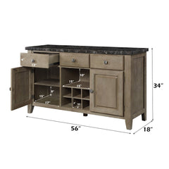 Charnell - Server - Marble Top & Oak