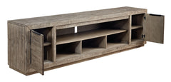 Krystanza - Weathered Gray - XL TV Stand w/Fireplace Option