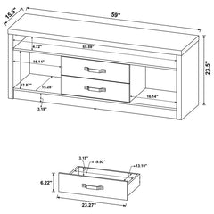 Burke - 2-Drawer TV Console - Gray Driftwood