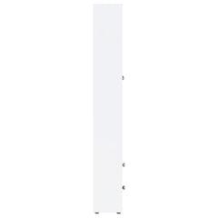 Hawthorne - 4-Shelf Glass Door Tall Cabinet With Drawers - White