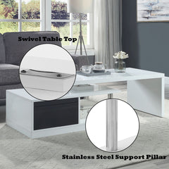 Buck II - Coffee Table - White & Black High Gloss Finish