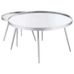 Kaelyn - 2 Piece Round Mirror Top Nesting Coffee Table