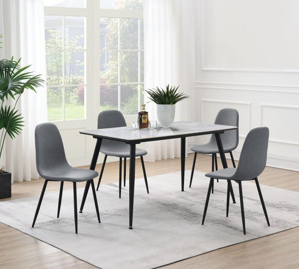 Dennison - 5 Piece Rectangular Dining Table Set - Gray