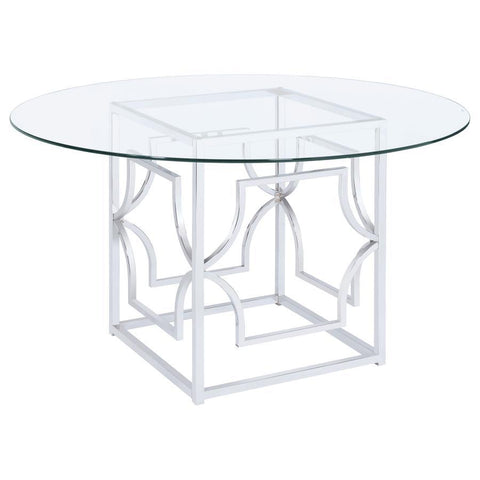 Starlight - Round Glass Top Metal Dining Table