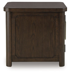Breckington - Rectangular 2-door End Table - Dark Brown