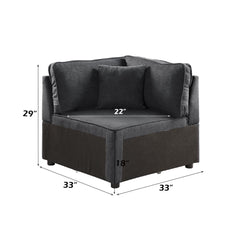 Silvester - Modular Wedge With Pillow - Gray Fabric