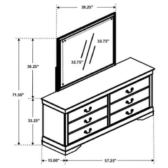 Louis Philippe - 6-drawer Dresser With Mirror