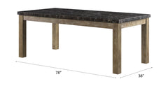 Charnell - Dining Table - Marble & Oak Finish