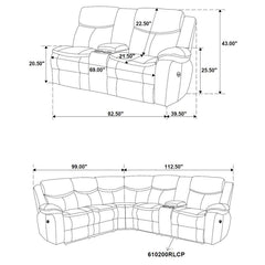 Sycamore - Upholstered Power Reclining Sectional Sofa