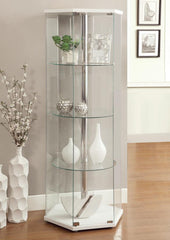 Zahavah - 4-Shelf Hexagonal Clear Glass Curio Cabinet