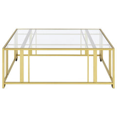 Adri - Square Glass Top Coffee Table With Casters