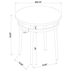 Avilla - Round Marble Top Side End Table - White